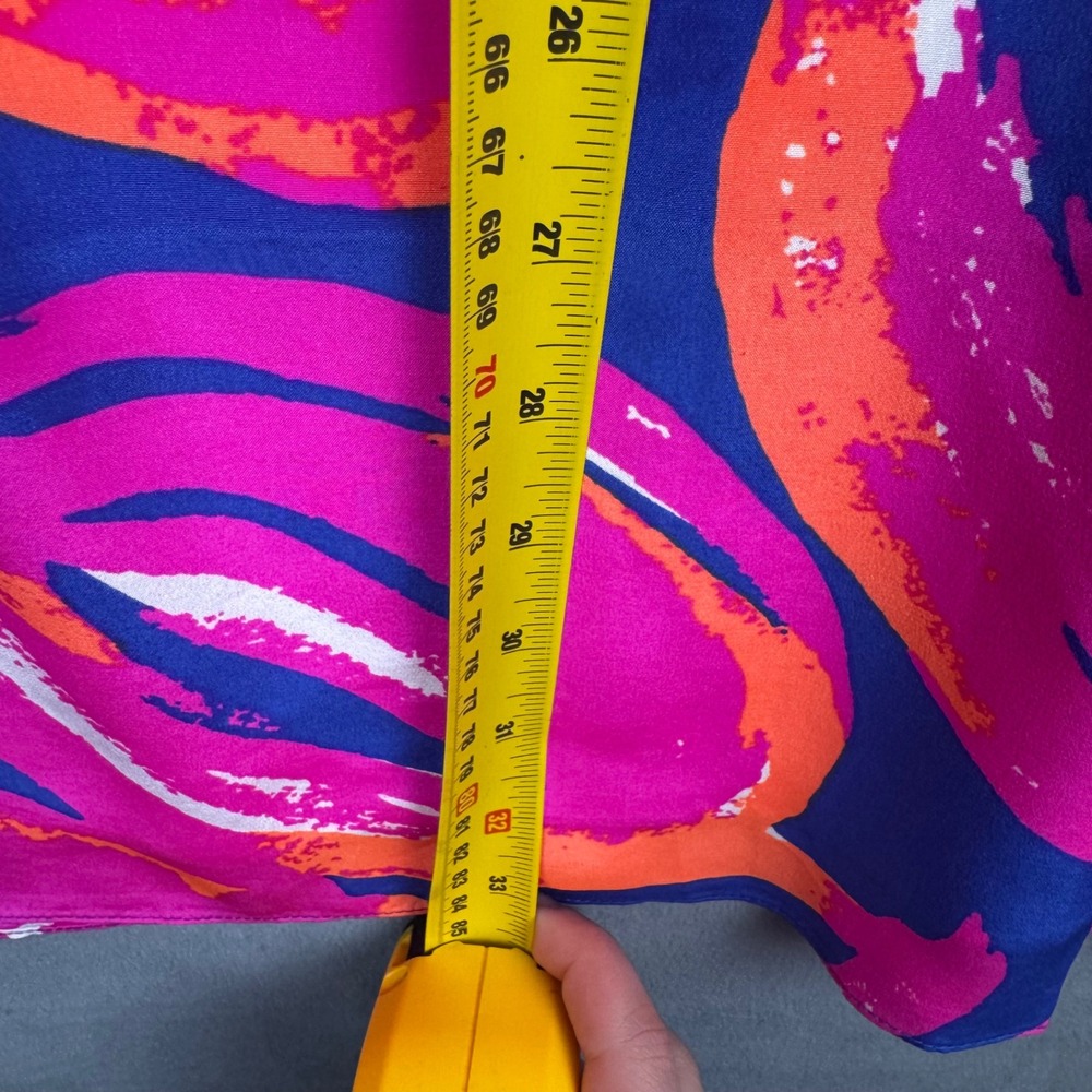 Lilly Pulitzer Silk Flamingo Print Shift Dress Pink Orange Navy Blue XS - Picture 4 of 8